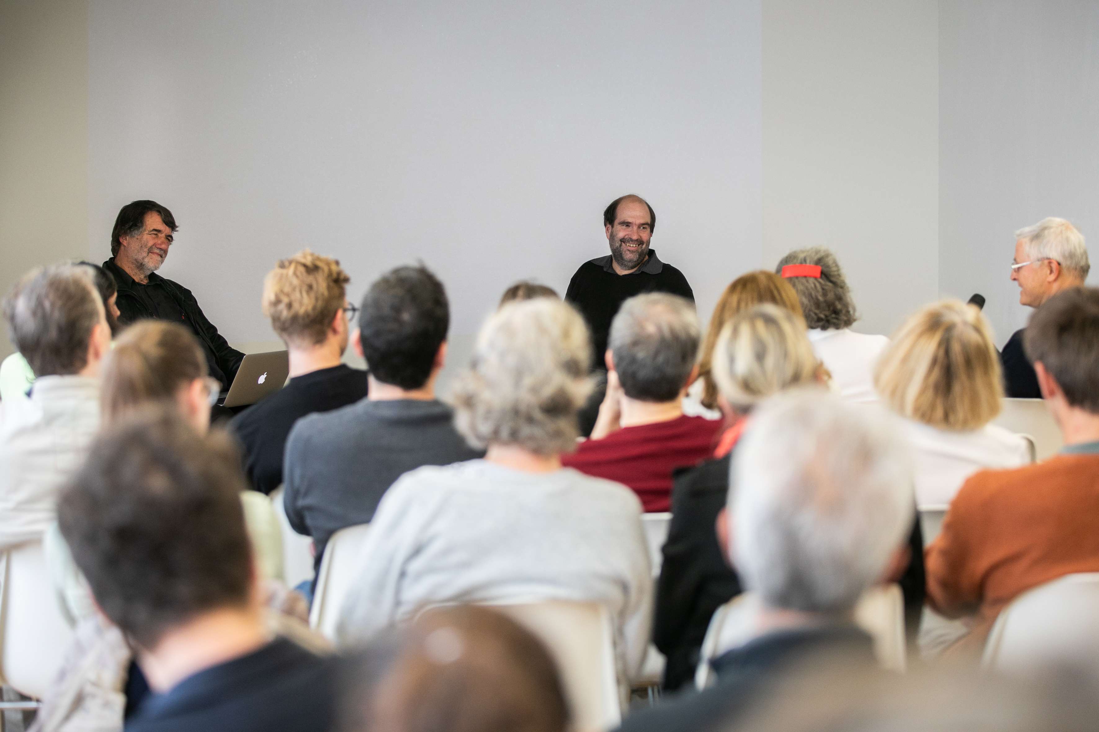 Ausstellungsgespräch mit Herwig G. Höller und Heinrich Pfandl, Foto: Johanna Lamprecht