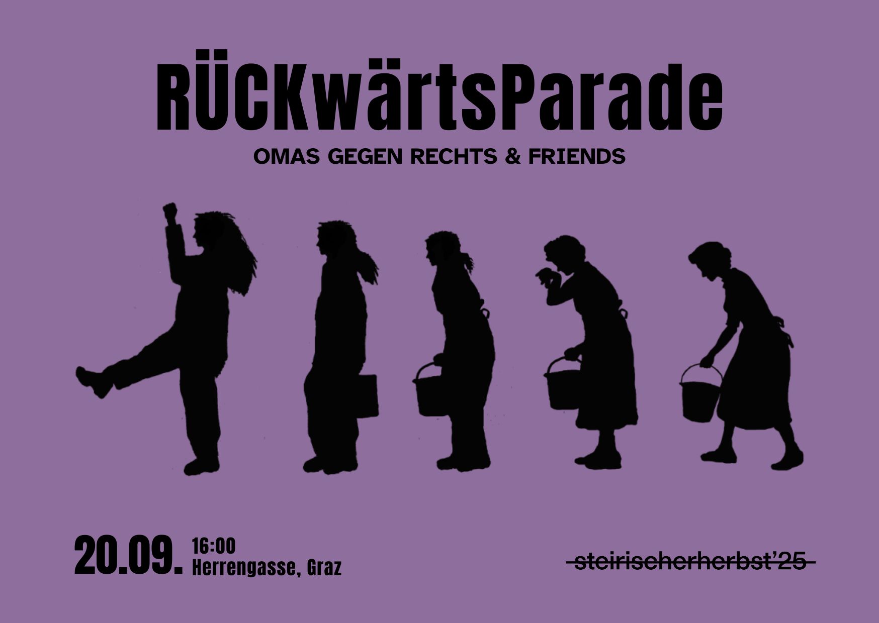 eine Reihe Frauen* verwandelt sich