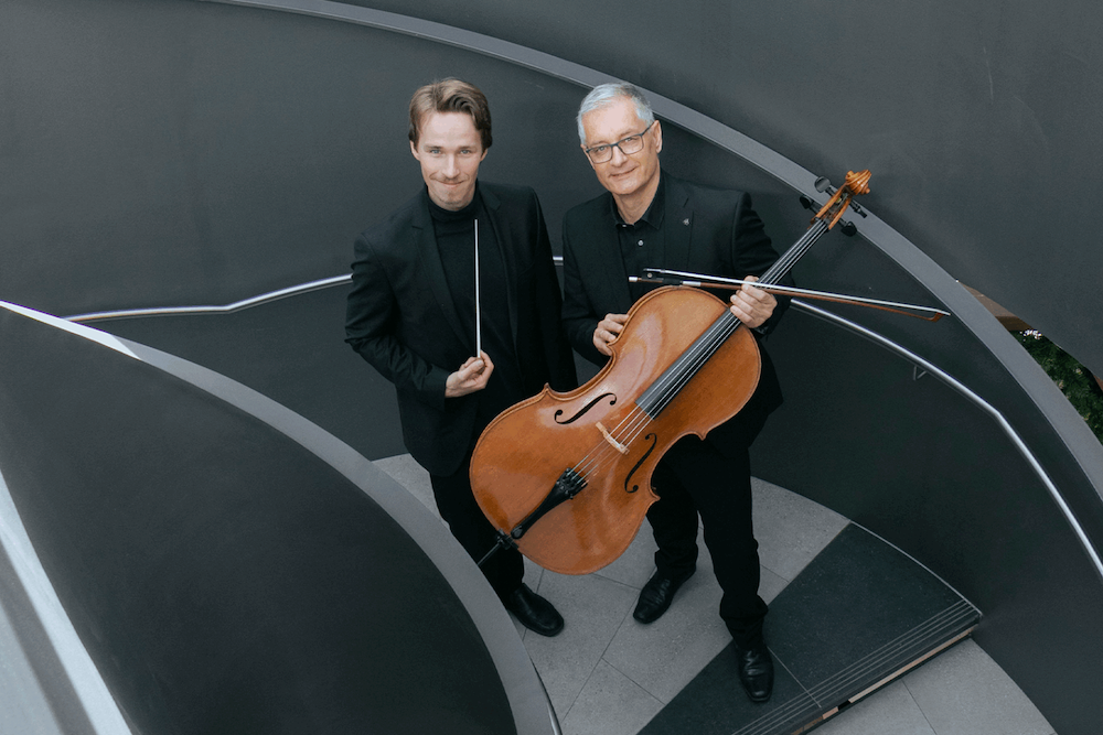 David Schlager (Dirigent) und Heinz Moser (Cello)